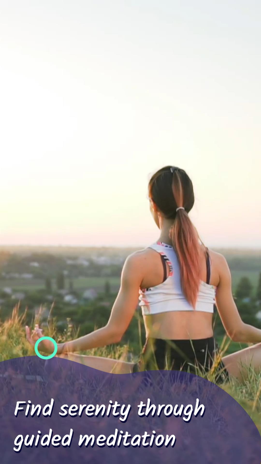 woman meditating in field